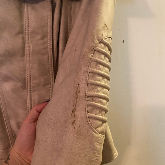 Leather Jacket with Faux Fur - Picture 2 of 4